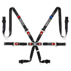 FIA 6 bodové športové bezpečnostné pásy SPARCO PRO H-9 2" (50mm), čierna