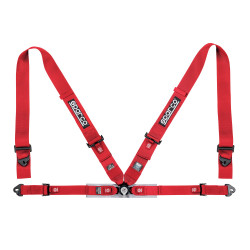 FIA 4 bodové športové bezpečnostné pásy SPARCO SPORT H-4 2"/3" (50/76mm), červená