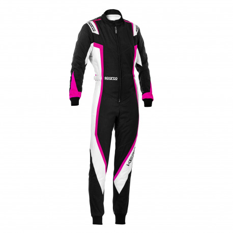 Kombinézy CIK-FIA detská kartingová kombinéza SPARCO Lady Kerb K44, čierna/biela/ružová | race-shop.sk