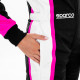 Kombinézy CIK-FIA detská kartingová kombinéza SPARCO Lady Kerb K44, čierna/biela/ružová | race-shop.sk