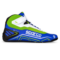 Kartingové topánky Sparco K-RUN, azúrová/fluo zelená