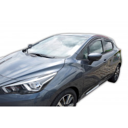 Deflektory okien pre NISSAN MICRA K 14, 5D 2017-up (+OT) 4ks (predné + zadné)