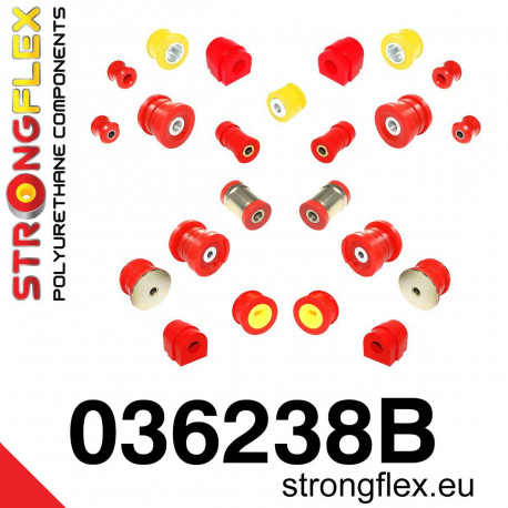 Polyuretánové silentbloky STRONGFLEX - 036238B: Kompletná sada silentblokov | race-shop.sk
