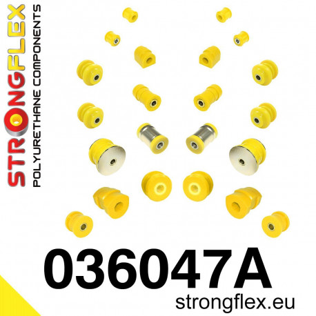 E36 (90-99) STRONGFLEX - 036047A: Súprava silentblokov predného a zadného zavesenia SPORT | race-shop.sk