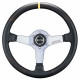 Volanty 3 ramenný športový volant Sparco Monza L550, 350mm, koža, 63mm odsadenie, čierna/strieborná/žltá | race-shop.sk