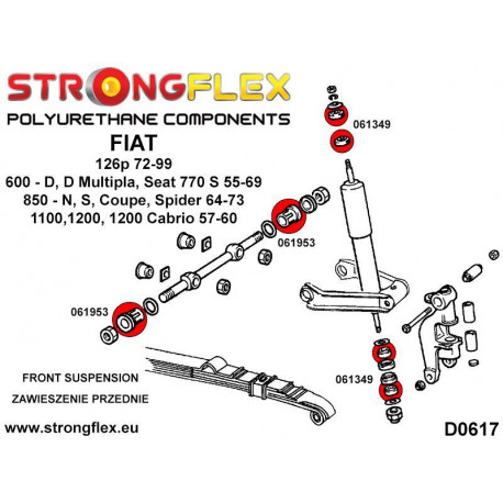 Polyuretánové silentbloky STRONGFLEX - 061349B: Silentblok horného uloženia tlmičov | race-shop.sk