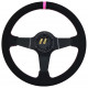 Akcie 3 ramenný športový volant races apex, 350mm, semiš, 90mm odsadenie, ružový | race-shop.sk