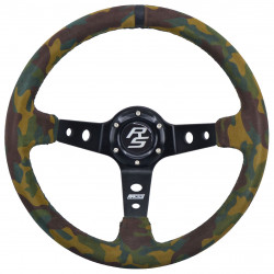 3 ramenný športový volant RACES Corsa Camo, 350mm, semiš, 90mm odsadenie, camo/čierna