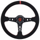 Volanty 3 ramenný športový volant RACES Corsa Rosso, 350mm, semiš, 90mm odsadenie, čierna/červená | race-shop.sk