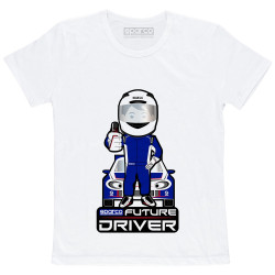 Detské tričko Future Driver SPARCO - biele