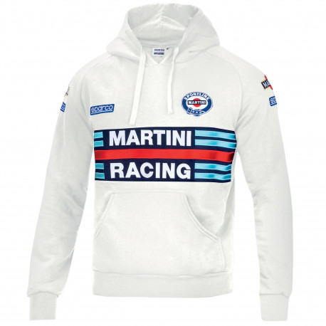 Mikiny a bundy Sparco MARTINI RACING pánska mikina s kapucňou biela | race-shop.sk