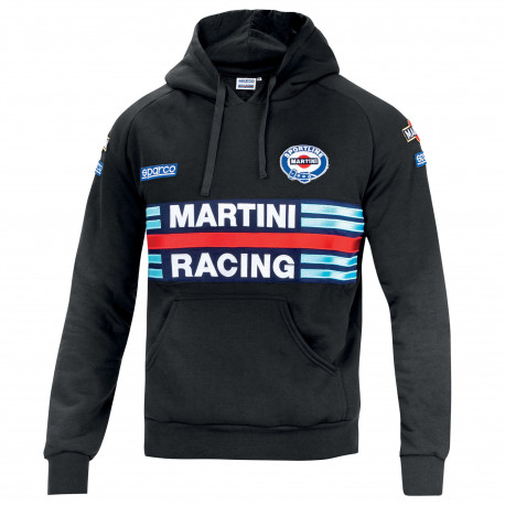 Mikiny a bundy Sparco MARTINI RACING pánska mikina s kapucňou čierna | race-shop.sk