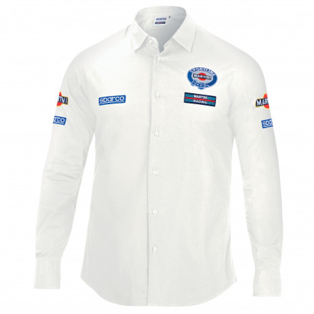Tričká Sparco MARTINI RACING pánska košeľa s dlhým rukávom - biela | race-shop.sk