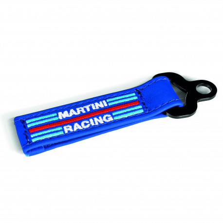 Reklamné predmety a darčeky Kožená kľúčenka s logom MARTINI RACING - modrá | race-shop.sk