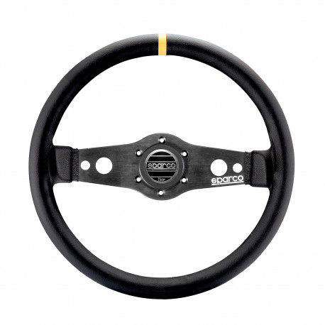Volanty 2 ramenný športový volant Sparco R215, 350mm, koža, bez odsadenia, čierna/žltá | race-shop.sk