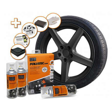 Spreje a fólie Farba na disky Foliatec 2C, 1200 ml, čierna matná | race-shop.sk