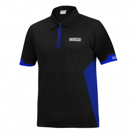 Tričká Polokošeľa SPARCO (na zips), čierna/modrá | race-shop.sk