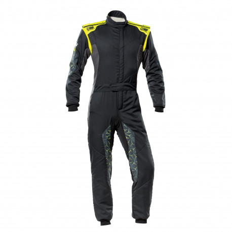 Kombinézy FIA pretekárska kombinéza OMP Tecnica HYBRID, čierna/žltá | race-shop.sk