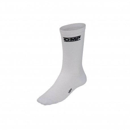 Spodné prádlo OMP Tecnica MY2022 ponožky s FIA homologizáciou, vysoké biele | race-shop.sk