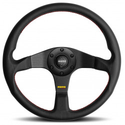 3 ramenný športový volant MOMO TUNER, 350mm, koža, 37mm odsadenie, čierna