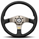 Volanty 3 ramenný športový volant MOMO TUNER 320mm, koža, strieborný | race-shop.sk