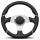 Volanty 3 ramenný športový volant MOMO MILLENIUM, 350mm, koža, 40mm odsadenie, čierna/strieborná | race-shop.sk