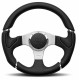 Volanty 3 ramenný športový volant MOMO MILLENIUM, 320mm, koža, 40mm odsadenie, čierna/strieborná | race-shop.sk