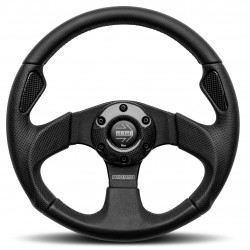3 ramenný športový volant MOMO JET, 320mm, koža, 46mm odsadenie, čierna/karbón