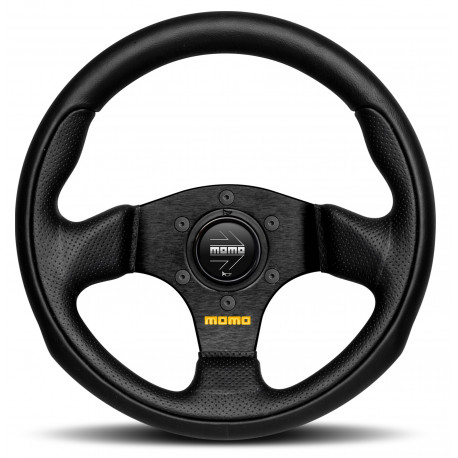 Volanty 3 ramenný športový volant MOMO TEAM, 280mm, koža, 40mm odsadenie, čierna | race-shop.sk