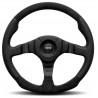 3 spokes steering wheel MOMO DARK FIGHTER 350mm, leather and alcantara