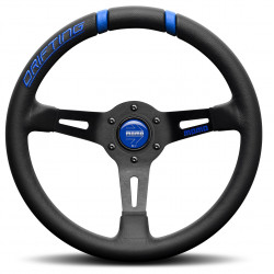 3 ramenný športový volant MOMO DRIFTING, 330mm, koža, 88mm odsadenie, čierna/modrá
