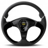3 spoke steering wheel MOMO NERO Black 350 mm, leather