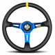 Volanty 3 ramenný športový volant MOMO MOD.08 350mm, koža, modrý | race-shop.sk