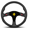 3 spoke steering wheel MOMO MOD.80 NEW black 350mm, leather