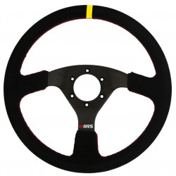 3 ramenný športový volant RRS Traject, 330mm, semiš, bez odsadenia, čierna/žltá