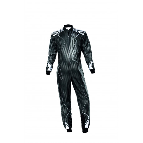 Kombinézy CIK-FIA race suit OMP KS-3 ART black/silver | race-shop.sk