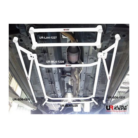 Rozpery Nissan X Trail 2.0 08+ UltraRacing Spodná rozpera prednej podlahy - 4-bodová | race-shop.sk