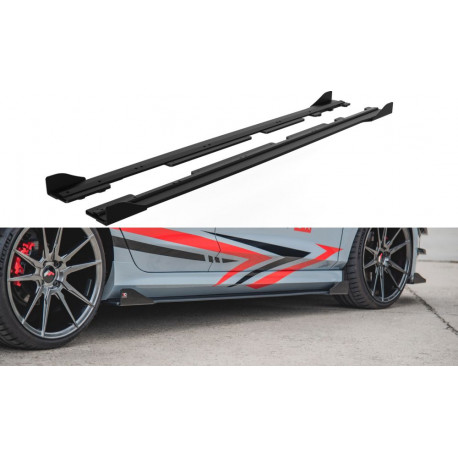 Body kit a vizuálne doplnky MAXTON DESIGN Racing Durability difúzory prahov + klapky pre Ford Fiesta Mk8 ST / ST-Line | race-shop.sk