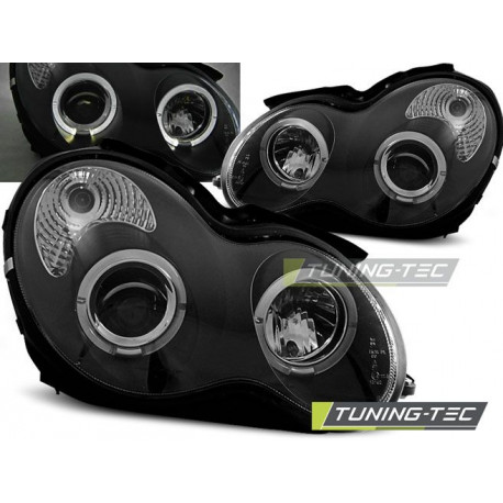 Osvetlenie PREDNÉ SVETLÁ ANGEL EYES ČIERNA pre MERCEDES W203 C-KLASA 07.00-03.04 | race-shop.sk