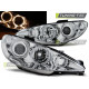 Osvetlenie PREDNÉ SVETLÁ PEUGEOT 206 02-ANGEL EYES CHROME | race-shop.sk