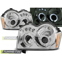 PREDNÉ SVETLÁ CHRYSLER JEEP GRAND CHEROKEE 05-08 ANGEL EYES CHROM