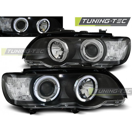 Osvetlenie PREDNÉ SVETLÁ ANGEL EYES ČIERNE pre BMW X5 E53 09.99-10.03 | race-shop.sk