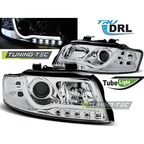 Osvetlenie PREDNÉ SVETLÁ TUBE LIGHT DRL CHROM pre AUDI A4 10.00-10.04 | race-shop.sk