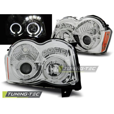 Osvetlenie PREDNÉ SVETLÁ CHRYSLER JEEP GRAND CHEROKEE 08-10 ANGEL EYES CHROM | race-shop.sk