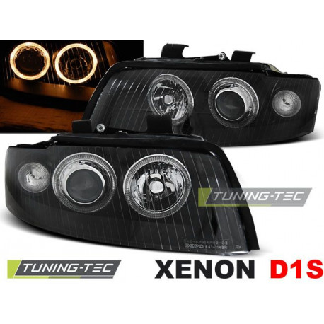 Osvetlenie XENON PREDNÉ SVETLÁ ANGEL EYES ČIERNA pre AUDI A4 10.00-10.04 | race-shop.sk