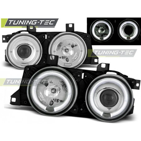 Osvetlenie TUNING-TEC predné svetlá (Angel Eyes) pre BMW E32/E3 (H1), chróm | race-shop.sk