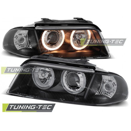 Osvetlenie PREDNÉ SVETLÁ ANGEL EYES ČIERNA pre AUDI A4 01.99-09.00 | race-shop.sk