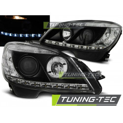 TUNING-TEC predné svetlá (DRL) pre MERCEDES W204 07-10 (H7/H1), čierna