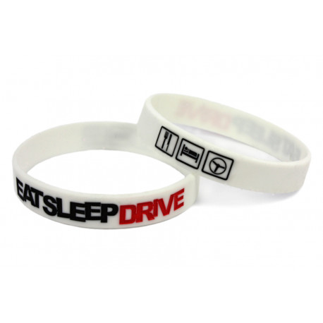 Gumené náramky Eat Sleep Drive silikónový náramok (Biely) | race-shop.sk