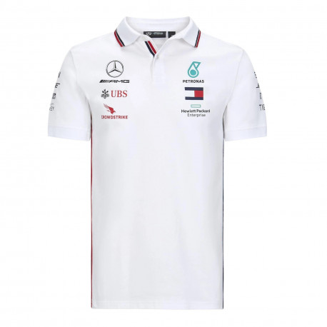 Tričká Pánska polokošeľa MERCEDES AMG PETRONAS Team, biela | race-shop.sk